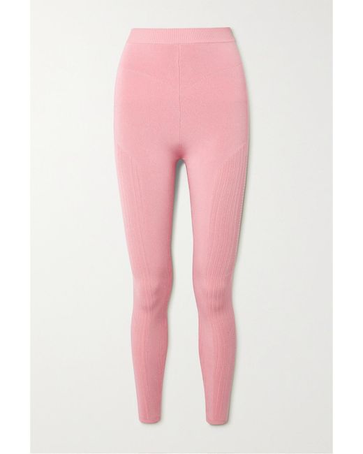 AZ FACTORY Pink Mybody Paneled Stretch-Knit Leggings