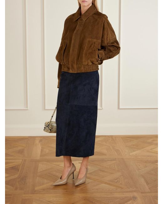 Nour Hammour Brown Dalma Suede Jacket