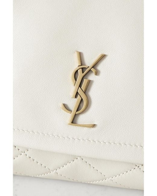 Saint Laurent Natural Nolita Mini Schultertasche Aus Matelassé-Leder