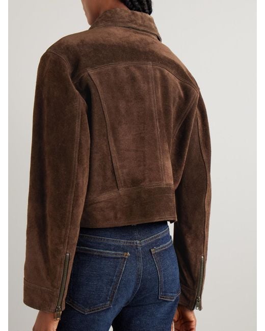 Arma Brown Helen Cropped Suede Jacket
