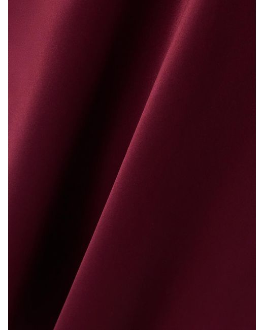 Rodarte Red Lace-Trimmed Silk-Satin Midi Dress