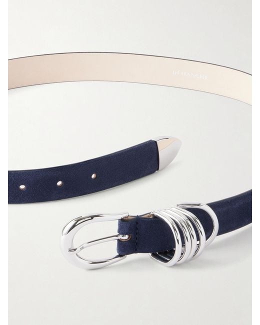 DEHANCHE Blue Hollyhock Suede Belt