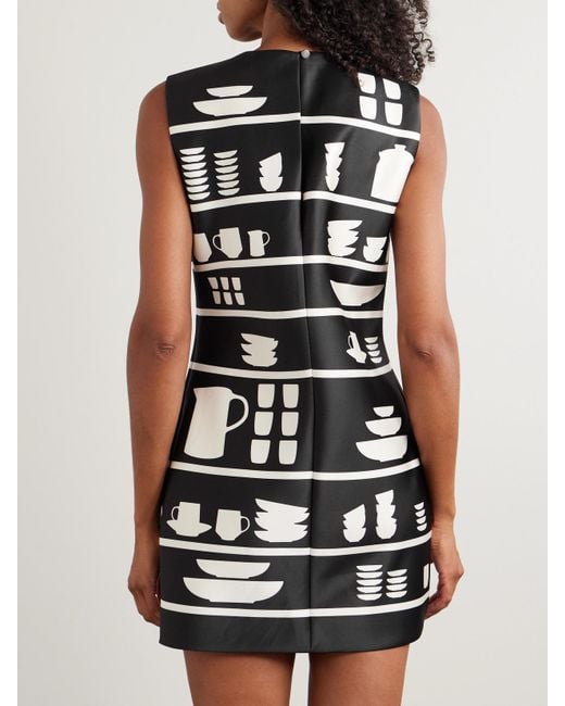 J.W. Anderson Black Printed Satin Mini Dress