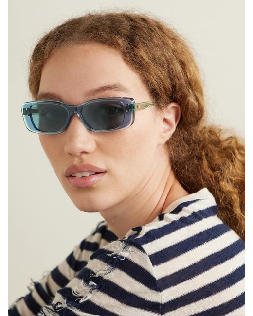 Diorhighlight S2I Rectangle-Frame Acetate Sunglasses Dior en coloris Blue