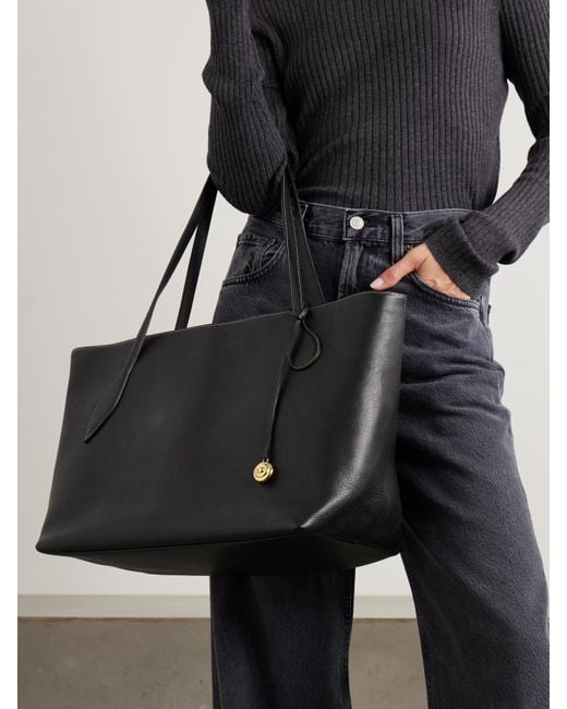 Liffner Black Sprout Large Leather Tote