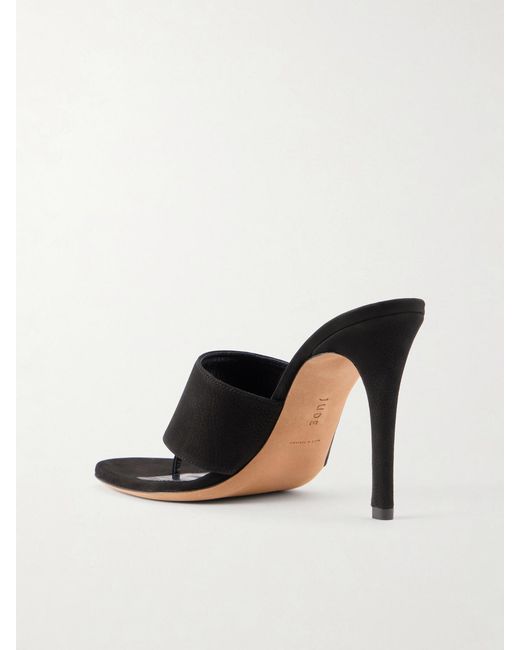 Jude Black Snug Suede Thong Sandals