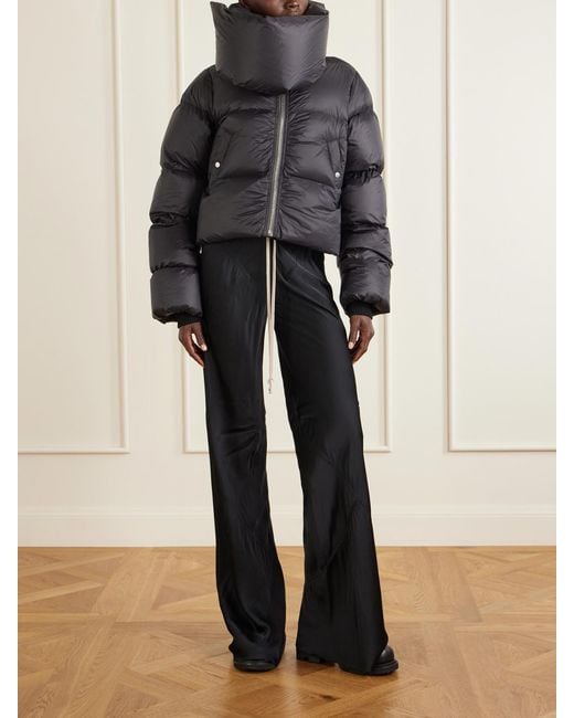 Rick Owens Blue Tower Cropped Shell Coat