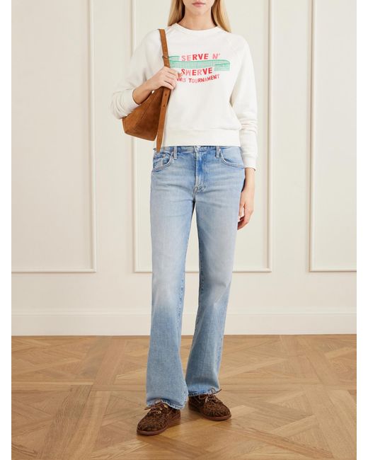 Mother White The Itty Concert Printed Cotton-Jersey Sweater
