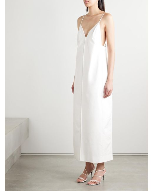 Khaite White Tulula Maxikleid Aus Seidenpopeline