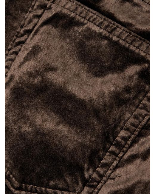 FRAME Black Le Sleek Cropped Cotton-Blend Velvet Bootcut Pants