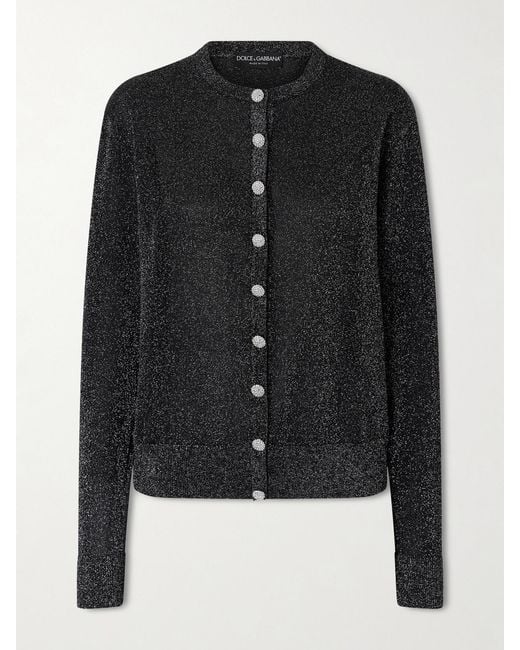 Dolce & Gabbana Black Metallic Knitted Cardigan