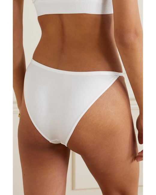 CDLP White Net Sustain Set Of Three Tencel Lyocell-Blend Briefs