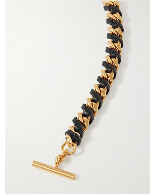 Metier White Small-Tone Leather Bag Chain