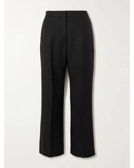 Jil Sander Black Pleated Straight-Leg Wool-Twill Pants