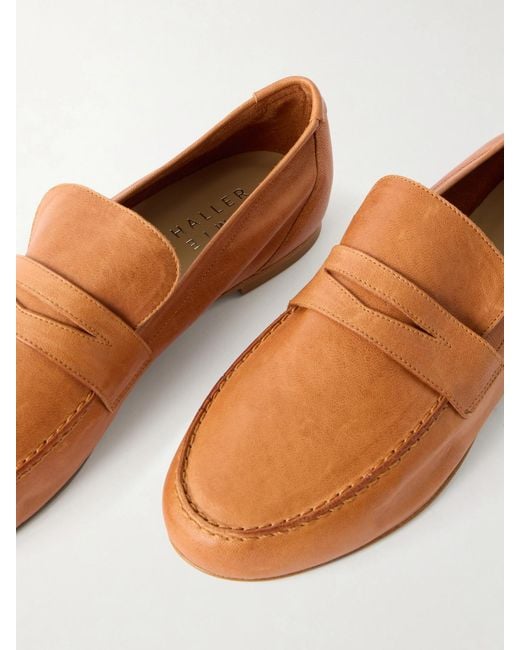 Jamie Haller Metallic Leather Penny Loafers