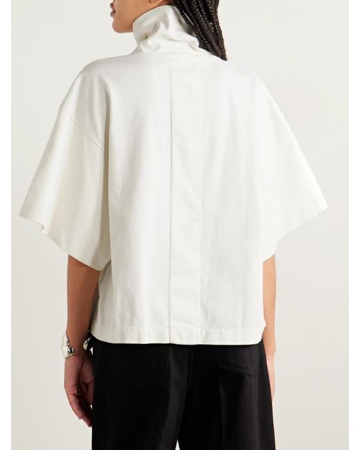 RÙADH White The Orbital Organic Cotton-Jersey Turtleneck T-Shirt