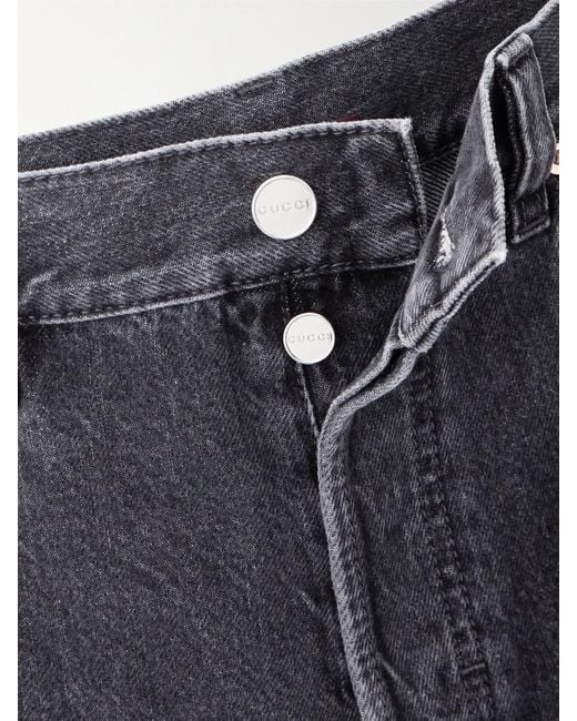 Gucci Blue Tief Sitzende Jeans Mit Weitem Bein