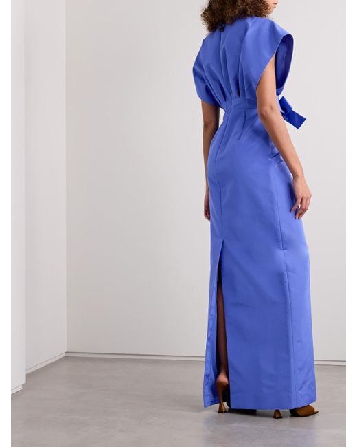 Carolina Herrera Bow-Embellished Silk-Faille Gown in Blue | Lyst Carolina Herrera Bow-Embellished Silk-Faille Gown in Blue | Lyst