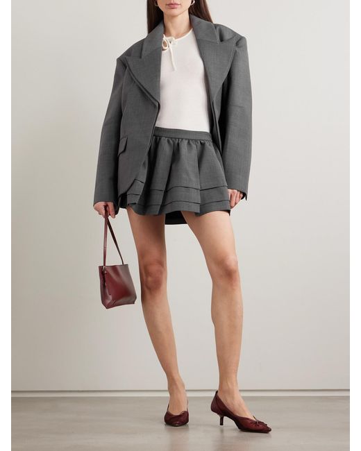 ShuShu/Tong Gray Layered Flannel Blazer