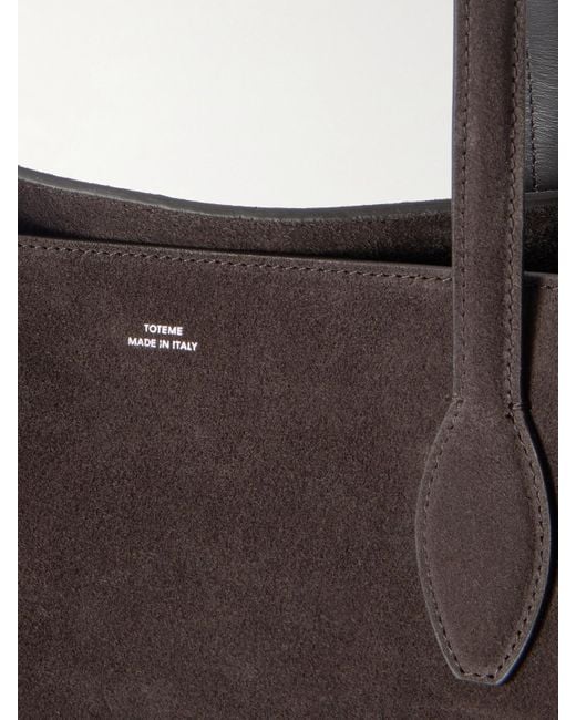 Totême Black Lounge Large Leather-Trimmed Suede Tote
