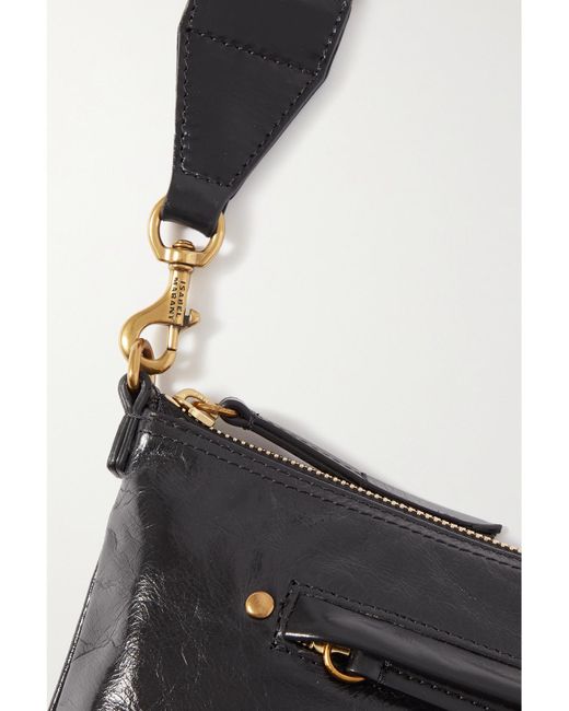 Isabel Marant White Nessah Schultertasche Aus Glänzendem Leder