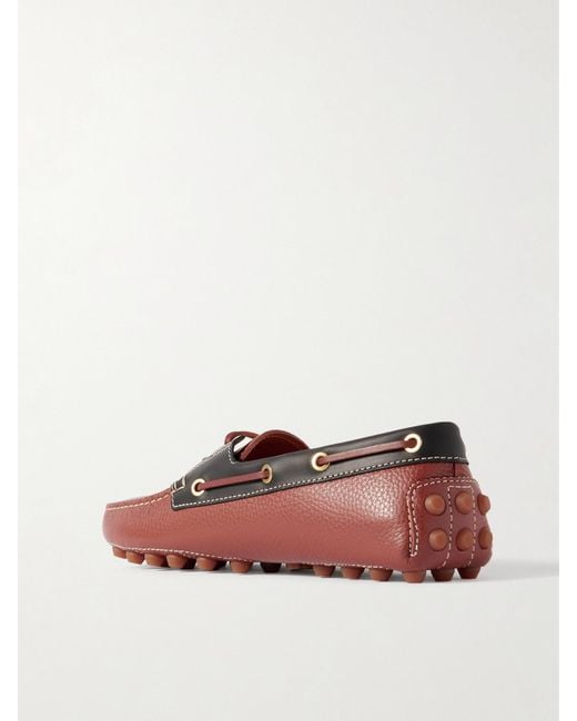 Tod's Brown Gommino Zweifarbige Loafers Aus Leder