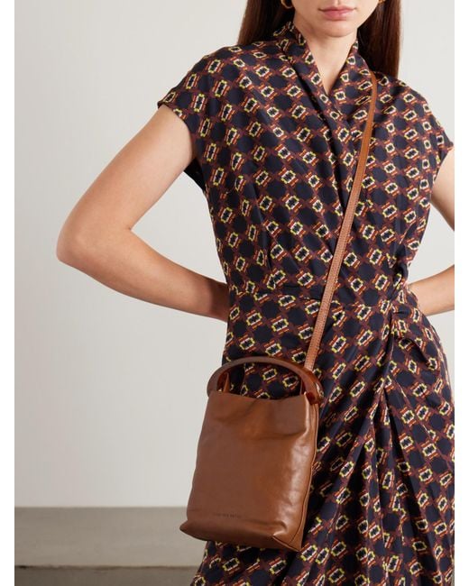 Dries Van Noten Brown Mini Tote Aus Leder