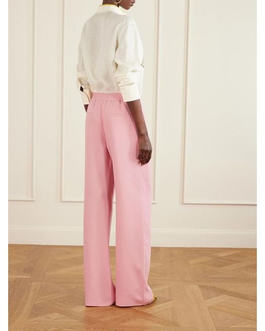 Valentino Garavani Pink Silk-Cady Wide-Leg Pants