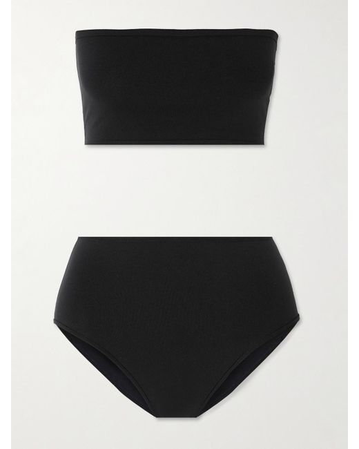 Alaïa Black Set Aus Bandeau-Bh Und Höschen Aus Stretch-Jersey