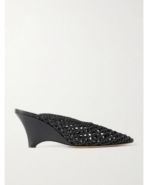 Le Monde Beryl Black Victoria 70 Woven Leather Mules