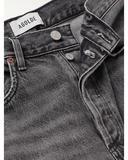 Agolde Gray '90S Pinch Waist Cropped High-Rise Straight-Leg Jeans