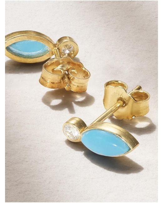 Jennifer Meyer Blue 18-Karat, And Diamond Earrings