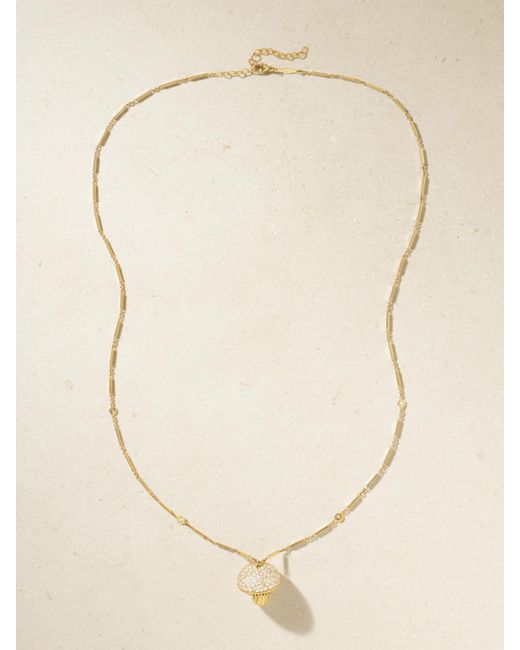 Jacquie Aiche Natural Mushroom Kette Aus 14 Karat Mit Diamanten