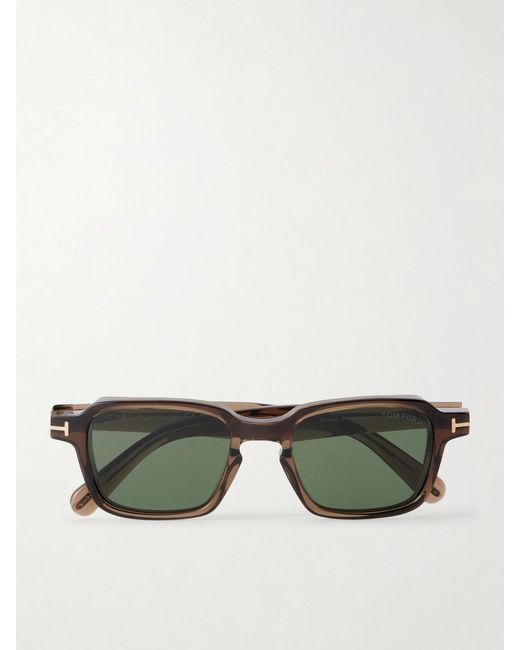Tom Ford Green Ezra-02 Square-Frame Acetate Sunglasses