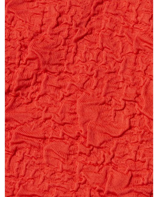 Mara Hoffman Red Cece Bikini-Höschen Aus Strukturiertem Material Mit Recycelten Fasern