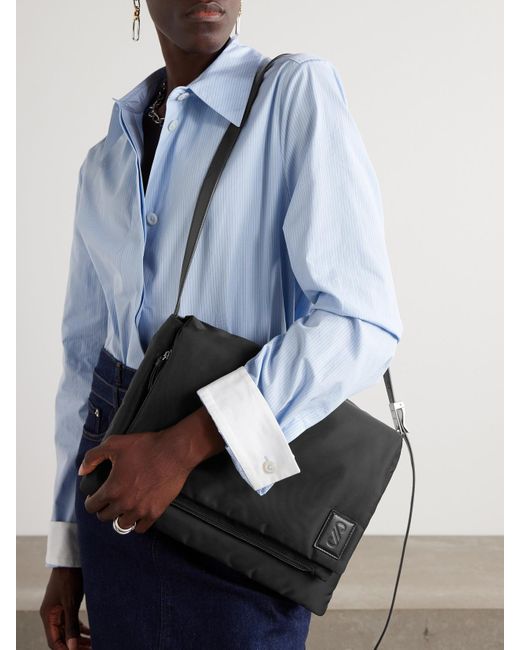 Proenza Schouler Black City Padded Leather-Trimmed Shell Shoulder Bag