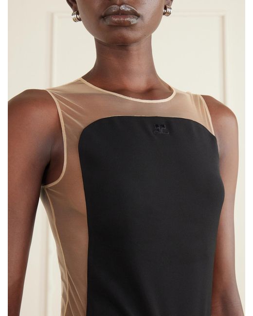 Courreges Black Illusion Tulle Bodysuit