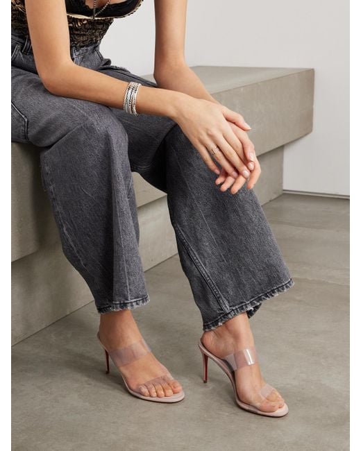 Christian Louboutin Natural Just Loubi 85 Mules Aus Pvc