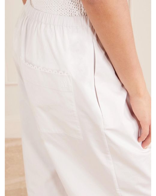 Rohe White Embroidered Cotton-Poplin Wide-Leg Pants