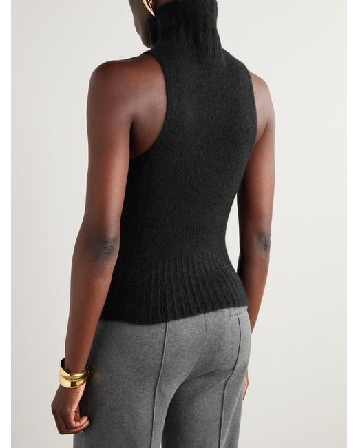 Tom Ford Black Cashmere And Silk-Blend Turtleneck Top