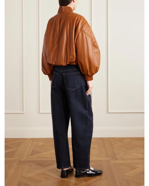 Givenchy Brown Padded Leather Bomber Jacket