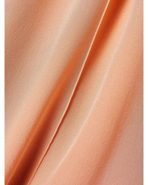 Another Tomorrow Pink Net Sustain Convertible Pleated Peace Silk Shirt