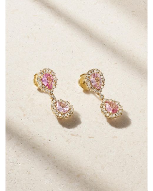 Suzanne Kalan Natural 18-Karat, Sapphire And Diamond Earrings