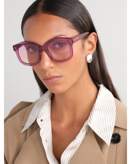 Barton Perreira Pink Quannah D-Frame Acetate Sunglasses