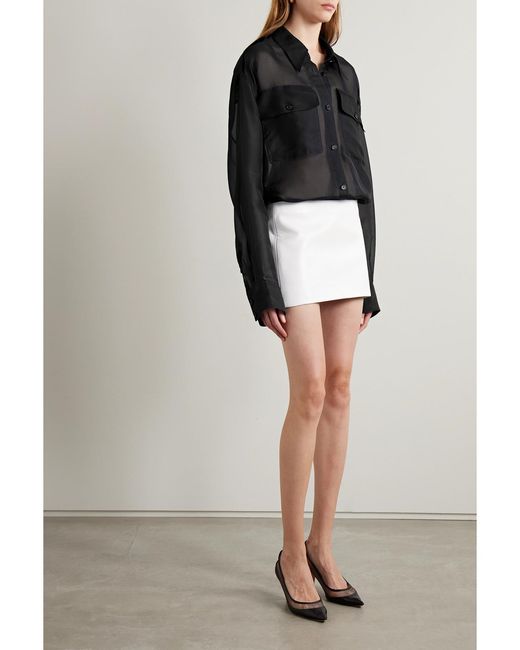 Khaite Black Missa Oversized Silk-Organza Shirt