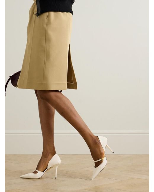 Jimmy Choo Metallic Carolyn 90 Embellished Leather Point-Toe Pumps