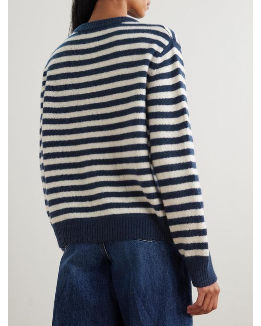 Suzie Kondi Blue Kismet Striped Cashmere Sweater