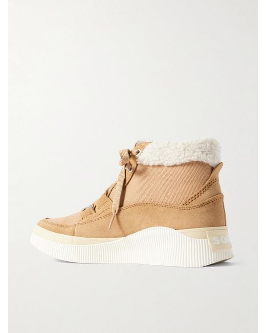 Sorel Natural Out 'N About Iv Schnürschuhe Aus Veloursleder Und Canvas Mit Besätzen Aus Filz Und Shearling-Imitat
