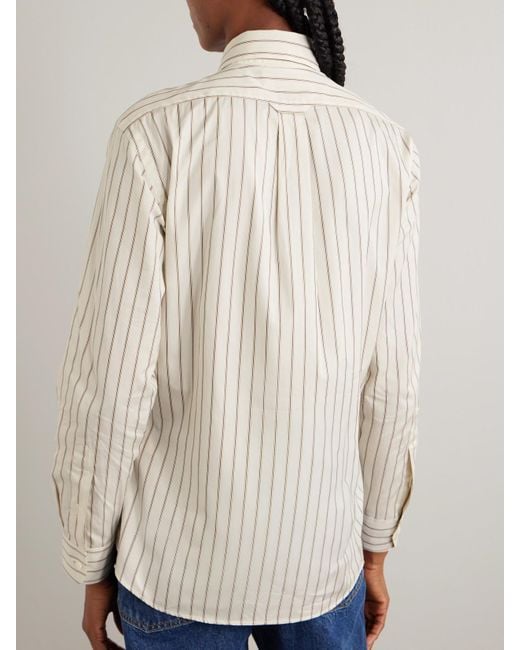 James Purdey & Sons Natural Striped Cotton And Silk-Blend Shirt