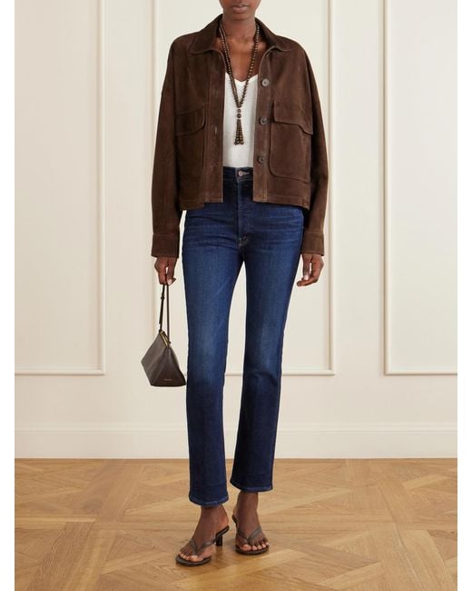 Mother Blue The Tripper Flood High-Waist Flared Jeans